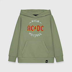 Толстовка детская хлопковая AC-DC Высокое напряжение, цвет: авокадо