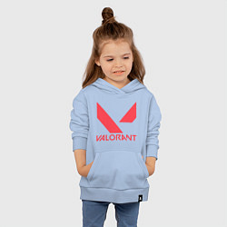 Толстовка детская хлопковая Valorant - logo, цвет: мягкое небо — фото 2
