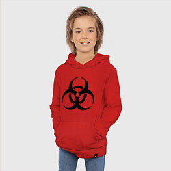 Толстовка детская хлопковая Biological hazard, цвет: красный — фото 2