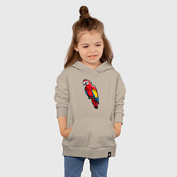 Толстовка детская хлопковая Попугай Ара на жердочке, цвет: миндальный — фото 2