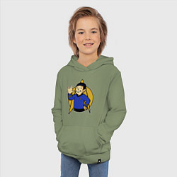 Толстовка детская хлопковая Spoke - vault boy, цвет: авокадо — фото 2