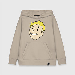 Толстовка детская хлопковая Vault boy head, цвет: миндальный
