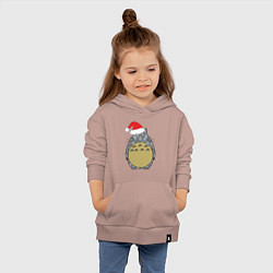 Толстовка детская хлопковая Totoro Santa, цвет: пыльно-розовый — фото 2