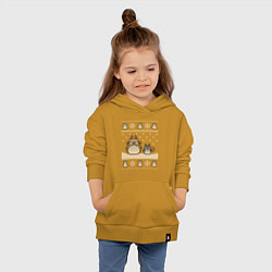 Толстовка детская хлопковая Новогодние тоторики - ugly sweater, цвет: горчичный — фото 2