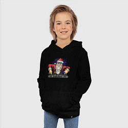 Толстовка детская хлопковая Санта диджей, цвет: черный — фото 2