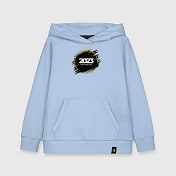 Толстовка детская хлопковая Happy new year 2023 brush, цвет: мягкое небо