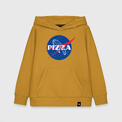 Толстовка детская хлопковая Nasa - pizza, цвет: горчичный