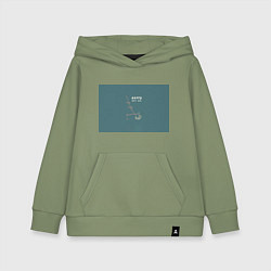 Толстовка детская хлопковая Леттеринг с новым 2023 годом кролика, цвет: авокадо