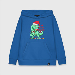 Толстовка детская хлопковая Raawr dinosaur, цвет: синий