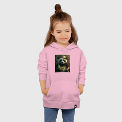 Толстовка детская хлопковая Панда на отдыхе чилит, цвет: светло-розовый — фото 2