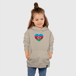 Толстовка детская хлопковая Сердце Азербайджана, цвет: миндальный — фото 2