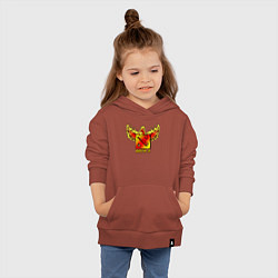 Толстовка детская хлопковая Дота 2 - огненный феникс, цвет: кирпичный — фото 2