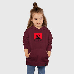 Толстовка детская хлопковая USSR Patriot, цвет: меланж-бордовый — фото 2