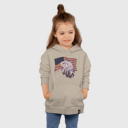 Толстовка детская хлопковая American eagle, цвет: миндальный — фото 2