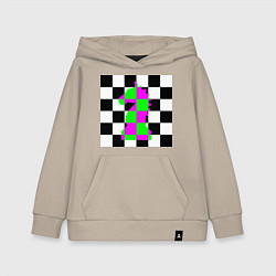 Толстовка детская хлопковая Конь шахматный, цвет: миндальный