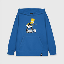 Толстовка детская хлопковая Sum41 Барт Симпсон рокер, цвет: синий