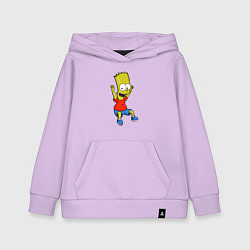 Толстовка детская хлопковая Барт прыгает, цвет: лаванда