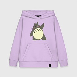 Толстовка детская хлопковая Hello Totoro, цвет: лаванда