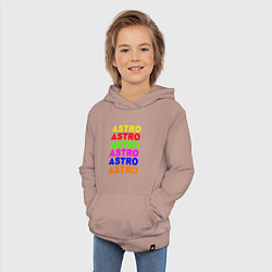 Толстовка детская хлопковая Astro color logo, цвет: пыльно-розовый — фото 2