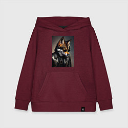Толстовка детская хлопковая Волк рокер, цвет: меланж-бордовый