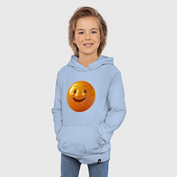 Толстовка детская хлопковая Смайлик-улыбка, цвет: мягкое небо — фото 2