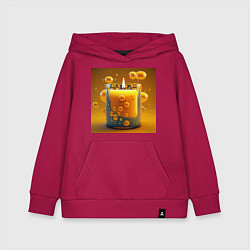 Толстовка детская хлопковая Оранжевый свет свечи, цвет: маджента