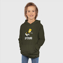 Толстовка детская хлопковая Offspring Барт Симпсон рокер, цвет: хаки — фото 2