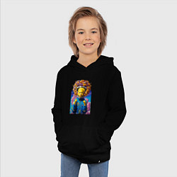 Толстовка детская хлопковая Барт Симпсон в скафандре - нейросеть - фантазия, цвет: черный — фото 2