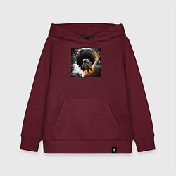 Толстовка детская хлопковая Выход в открытый космос, цвет: меланж-бордовый