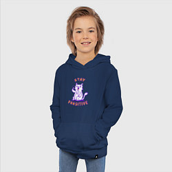 Толстовка детская хлопковая Будь на позитиве, цвет: тёмно-синий — фото 2