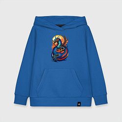 Толстовка детская хлопковая Japanese dragon - irezumi, цвет: синий