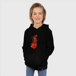 Толстовка детская хлопковая Прекрасная Светлана - букет из роз, цвет: черный — фото 2