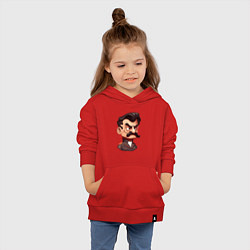 Толстовка детская хлопковая Сталин мультяшный, цвет: красный — фото 2