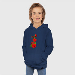Толстовка детская хлопковая Прекрасная Яна - букет из роз, цвет: тёмно-синий — фото 2