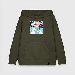 Толстовка детская хлопковая Чайки на курорте, цвет: хаки