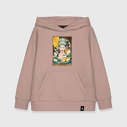 Толстовка детская хлопковая The Buddha Tarot Card, цвет: пыльно-розовый