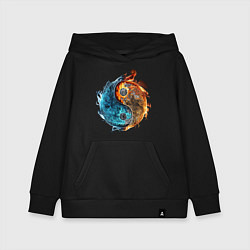 Детская толстовка-худи Стихии огня и воды