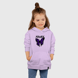 Толстовка детская хлопковая Gothic black butterfly, цвет: лаванда — фото 2