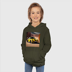 Толстовка детская хлопковая Porsche 911, цвет: хаки — фото 2