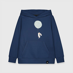 Толстовка детская хлопковая Милый кролик с шариком в цветочек, цвет: тёмно-синий