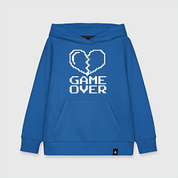 Толстовка детская хлопковая Пиксельное сердечко Game over, цвет: синий
