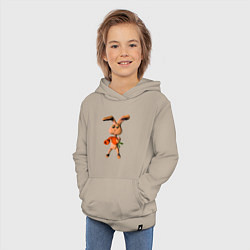 Толстовка детская хлопковая Кролик с веселой морковкой, цвет: миндальный — фото 2