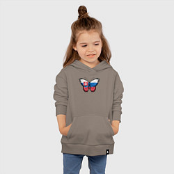 Толстовка детская хлопковая Словакия бабочка, цвет: утренний латте — фото 2
