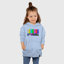 Толстовка детская хлопковая Разноцветные полосы в телевизоре, цвет: мягкое небо — фото 2