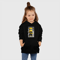 Толстовка детская хлопковая Барт Симпсон - крутой ниндзя - иероглифы, цвет: черный — фото 2