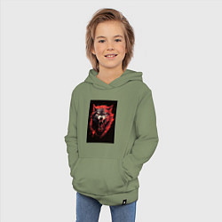 Толстовка детская хлопковая Red wolf, цвет: авокадо — фото 2