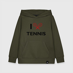 Толстовка детская хлопковая I Love Tennis, цвет: хаки