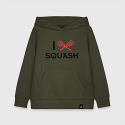 Толстовка детская хлопковая I Love Squash, цвет: хаки