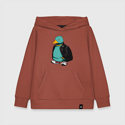 Толстовка детская хлопковая Уточка в курточке, цвет: кирпичный