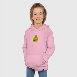 Толстовка детская хлопковая Веселый зеленый будильник, цвет: светло-розовый — фото 2